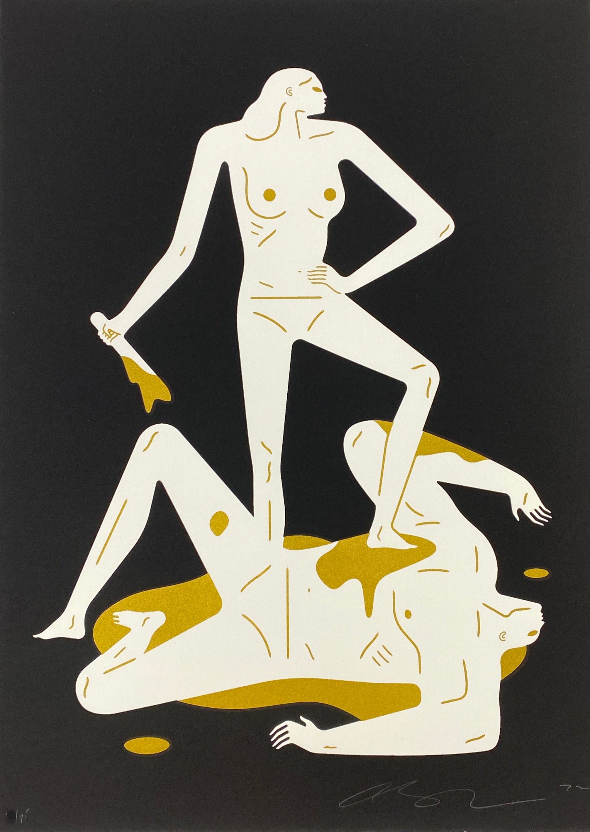 Cleon Peterson - The Naked Man and Woman (Black) – Millennial Collective