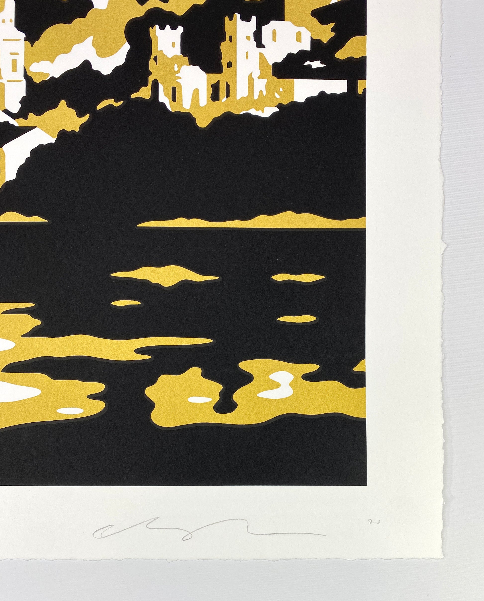 Cleon Peterson Burning City Day signature and year