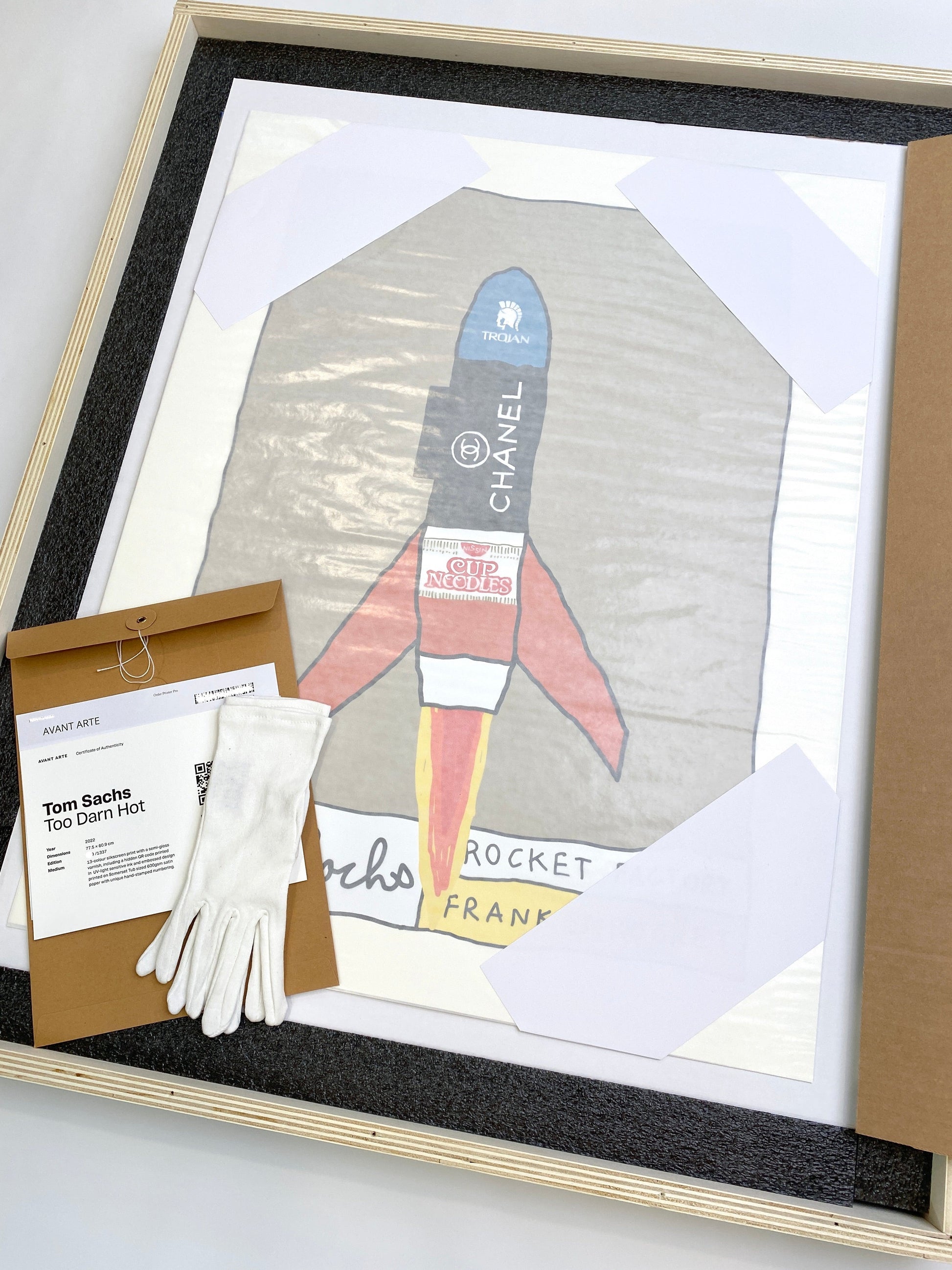 Too Darn Hot by Tom Sachs with receipt, certificate of authenticity, and care gloves