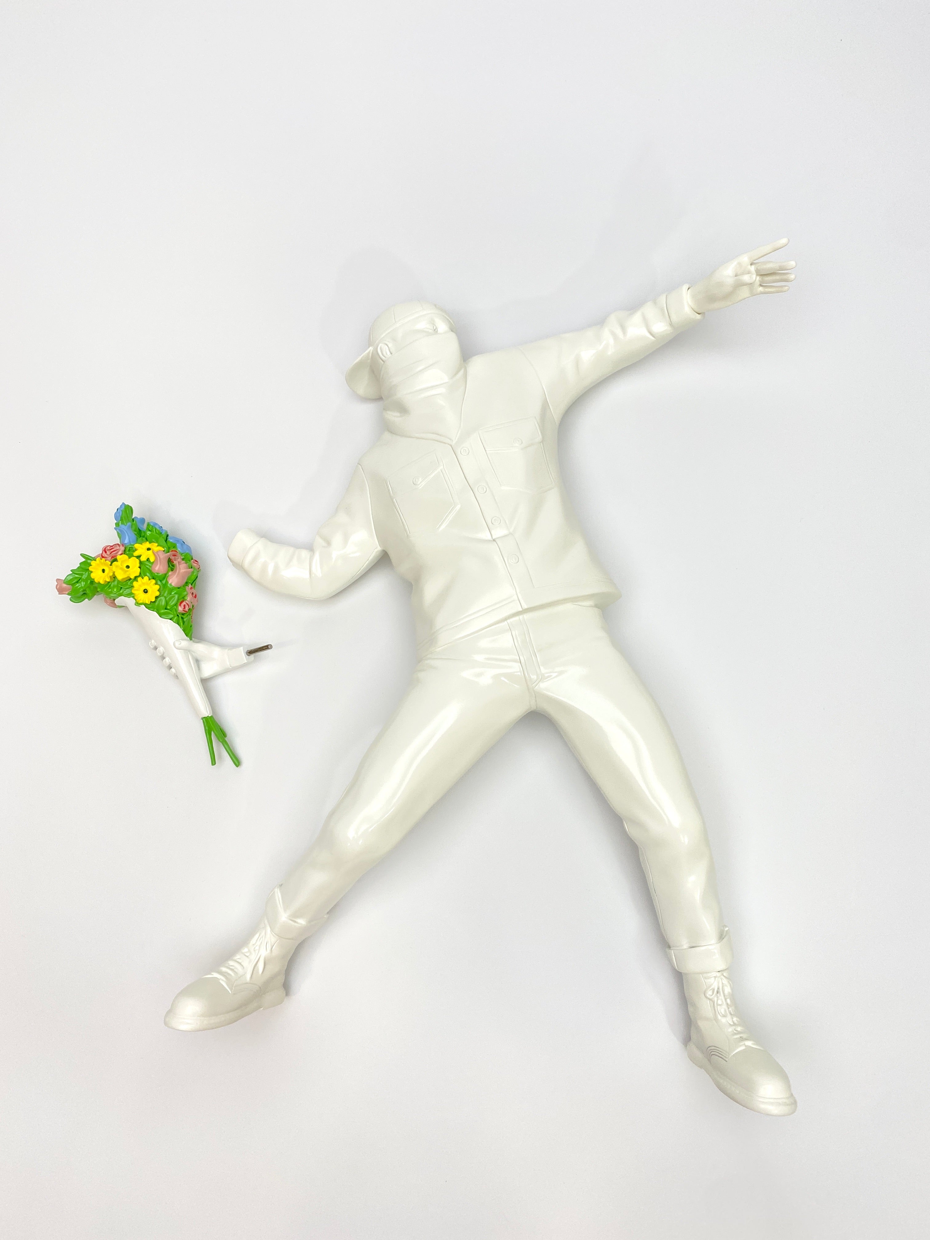 MEDICOM TOY FLOWER BOMBER BRONZE STATUE #2 BANKSY BRANDALISM 