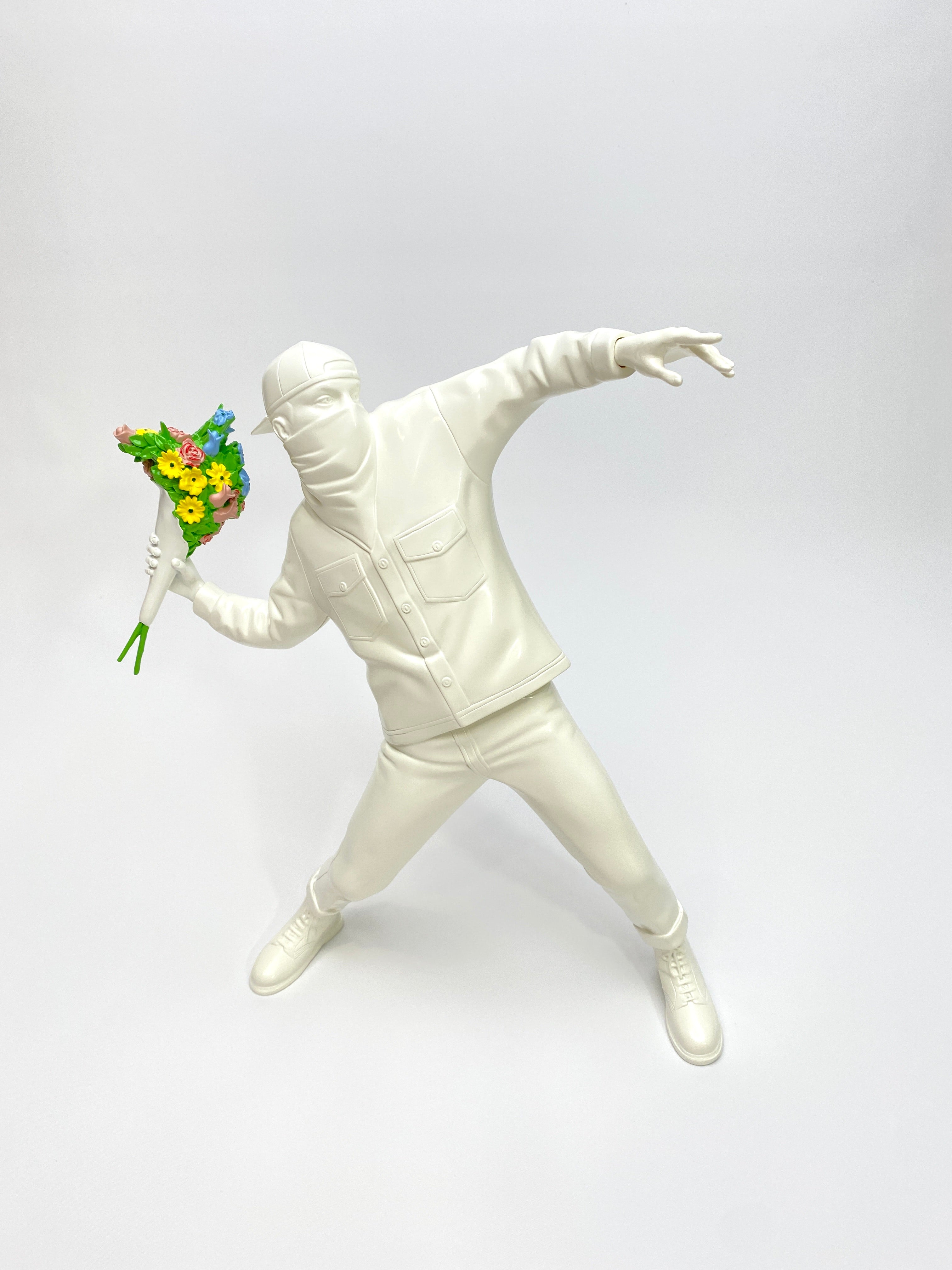 MEDICOM TOY FLOWER BOMBER BRONZE STATUE #2 BANKSY BRANDALISM 